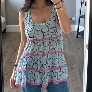 Victoria's Secret Women's Blue and Pink top